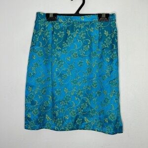 Vintage Y2K tapestry floral sheen mini skirt